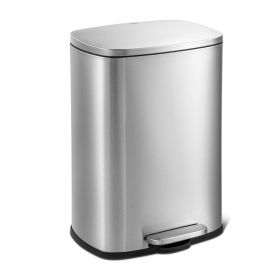13 Gallon Stainless Steel Kitchen Trash Can with Step Open Lid 13 Gallon Stainless Steel Kitchen Trash Can with Step Open Lid